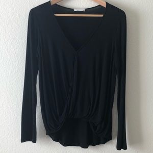 Lush Draped Long Sleeve HiLo Top